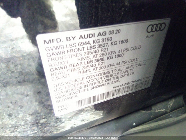 2021 Audi SQ7, VIN: WA1AWBF79MD011347