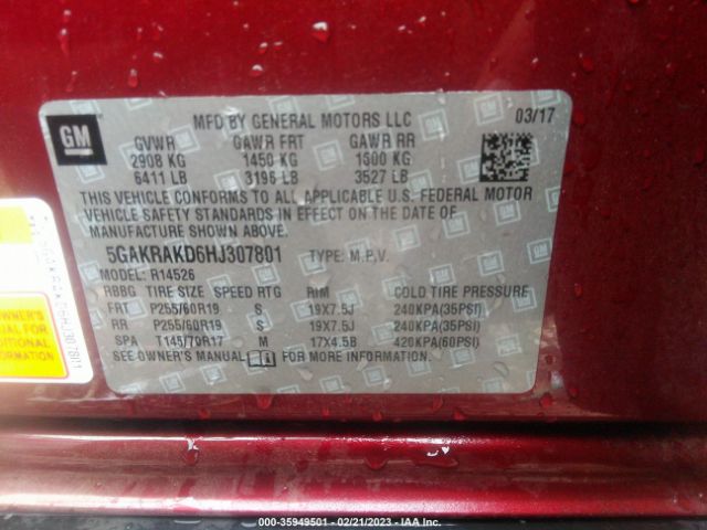 5GAKRAKD6HJ307801 Buick Enclave Convenience