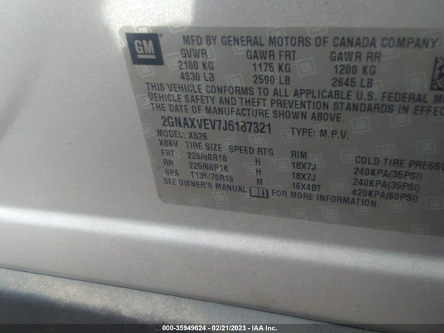 Chevrolet Equinox Premier 2018 2GNAXVEV7J6187321 Image 10