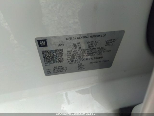 1GKS1JKC7LR189009 GMC Yukon Xl Slt Standard Edition