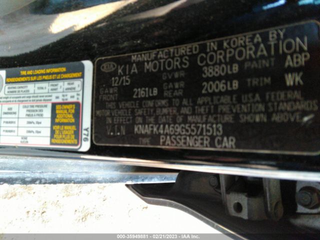 KNAFK4A69G5571513 KIA FORTE LX