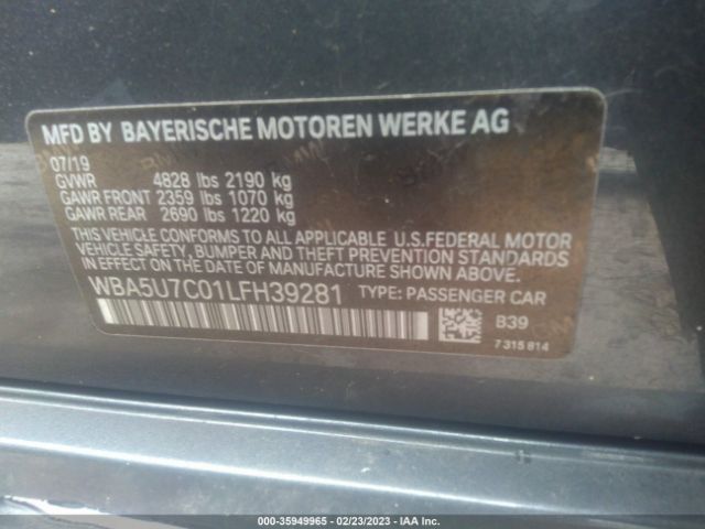 WBA5U7C01LFH39281 BMW 3 Series M340i