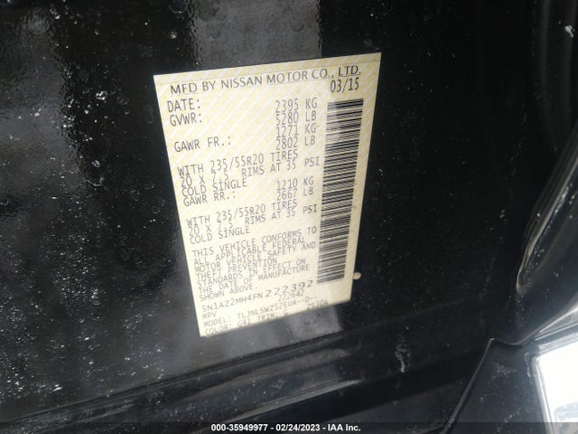 Nissan Murano 2015 5N1AZ2MH4FN222392 Image 9