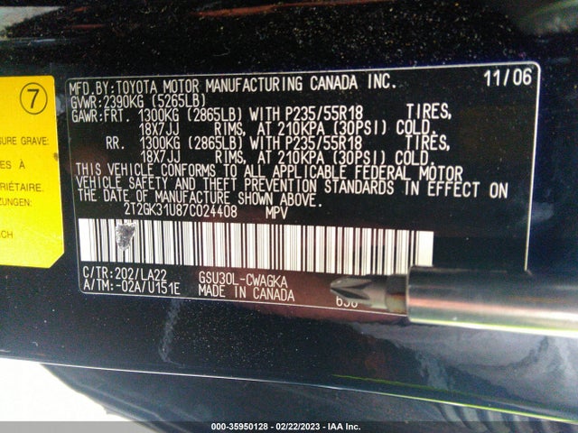 Lexus RX 350 2007 2T2GK31U87C024408 Image 10