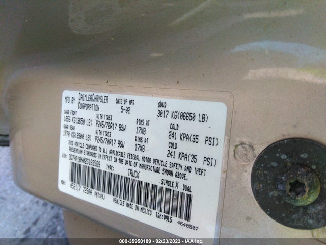 Dodge RAM 1500 2002 3D7HA18N02G183569 Image 10