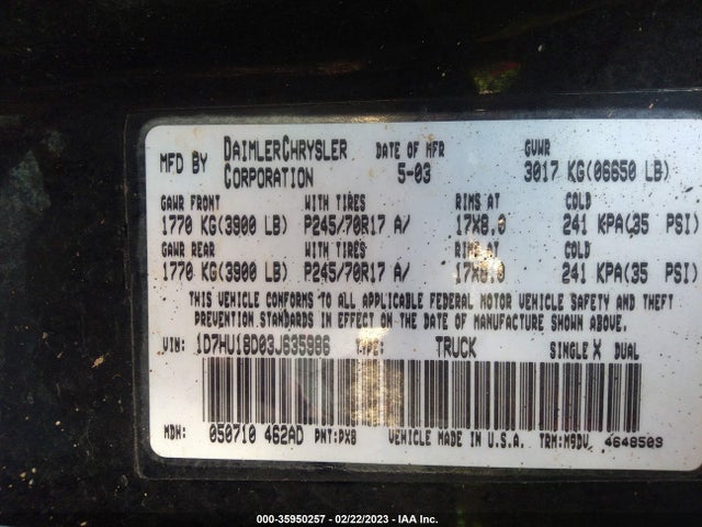 Dodge Ram 1500 St/slt 2003 1D7HU18D03J635986 Image 10