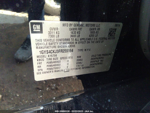1GYS4CKJ3FR259164 Cadillac Escalade Premium