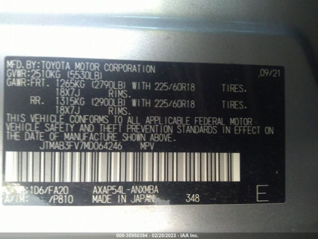 JTMAB3FV7MD064246 Toyota Rav4 Prime Se
