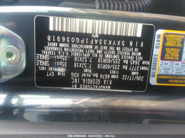 2023 KIA SPORTAGE EX VIN: 5XYK33AF1PG036918