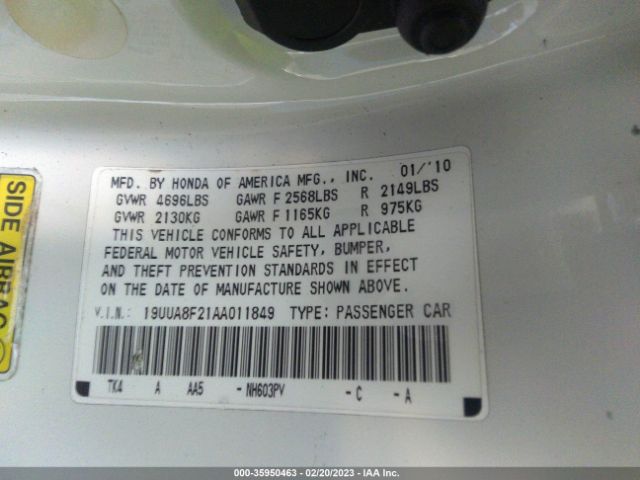19UUA8F21AA011849 Acura TL