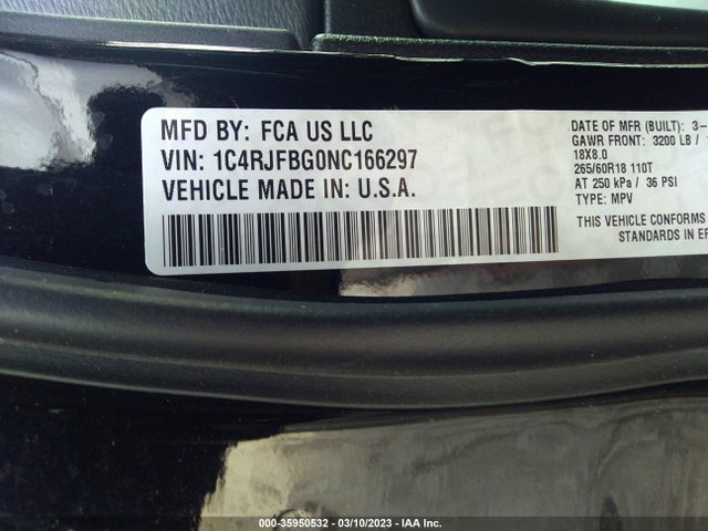 2022 Jeep Grand Cherokee, VIN: 1C4RJFBG0NC166297