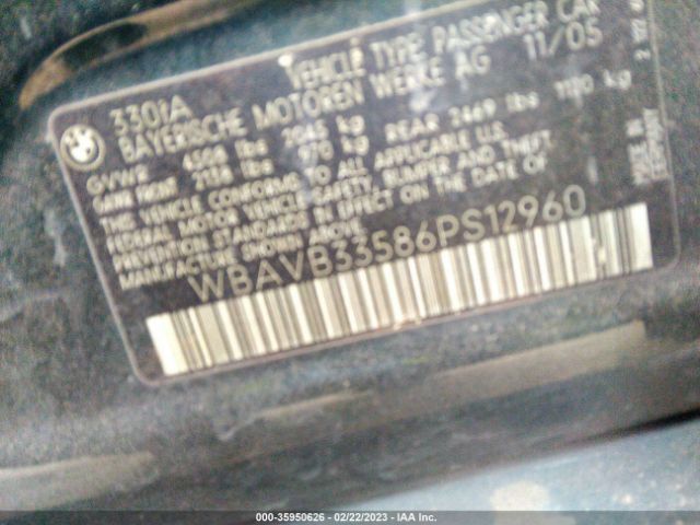 WBAVB33586PS12960 BMW 3 Series 330i