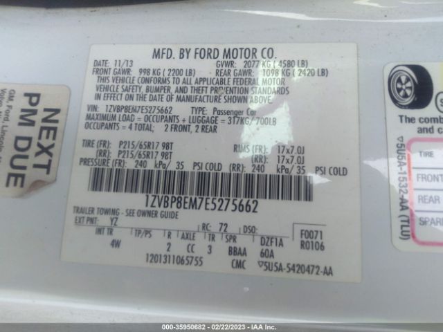 1ZVBP8EM7E5275662 Ford Mustang V6