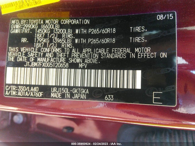 Lexus GX 460 2016 JTJBM7FX0G5120658 Image 10