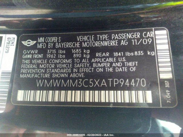 WMWMM3C5XATP94470 Mini Cooper Clubman S