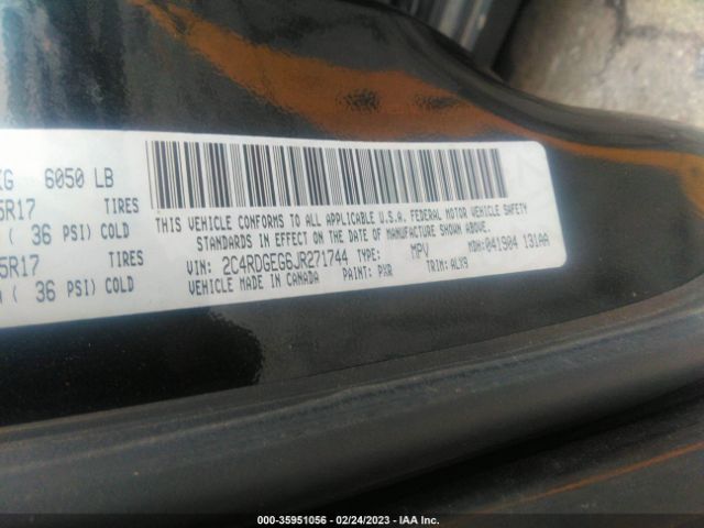 2C4RDGEG6JR271744 Dodge Grand Caravan Gt