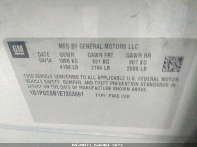 Chevrolet CRUZE LTZ 2014 1G1PG5SB1E7353991 Image 10