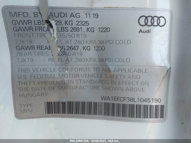WA1EECF38L1045190 Audi Q3 S Line Premium Plus