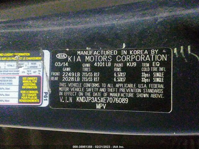 KNDJP3A5XE7076089 KIA SOUL +