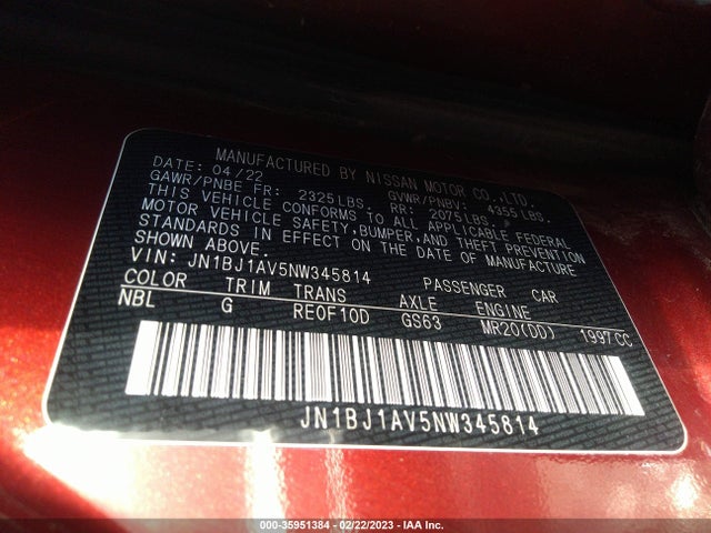 2022 Nissan Rogue, VIN: JN1BJ1AV5NW345814
