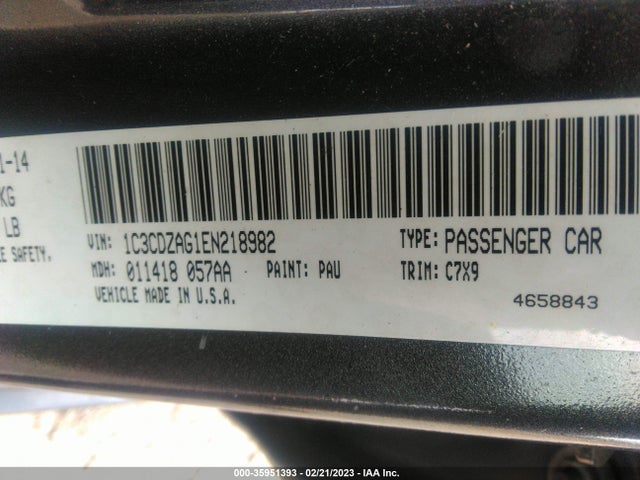 Dodge AVENGER SE 2014 1C3CDZAG1EN218982 Image 9