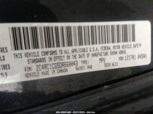 2013 CHRYSLER TOWN & COUNTRY TOURING-L VIN: 2C4RC1CG5DR660043