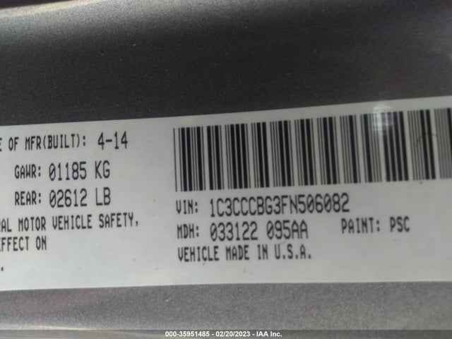 1C3CCCBG3FN506082 Chrysler 200 S