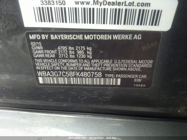 WBA3G7C58FK480758 BMW 3 Series 328i Xdrive
