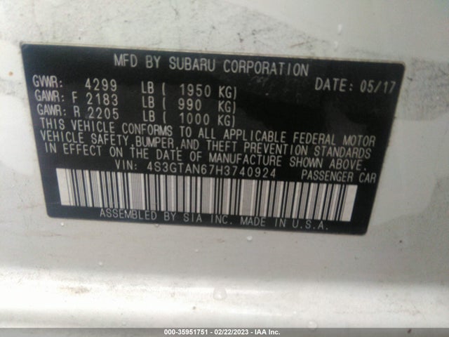 2017 Subaru Impreza, VIN: 4S3GTAN67H3740924