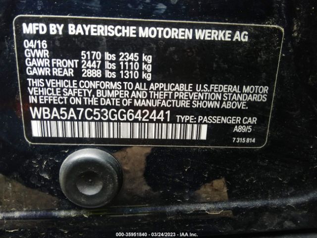 WBA5A7C53GG642441 BMW 5 Series 528i Xdrive