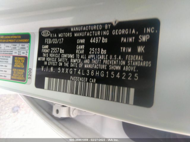 5XXGT4L36HG154225 KIA Optima Lx