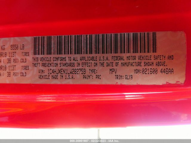 1C4HJXEN1LW282759 Jeep Wrangler Unlimited Sahara Altitude