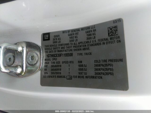 1GTH6CE39F1195508 GMC Canyon 4wd Slt