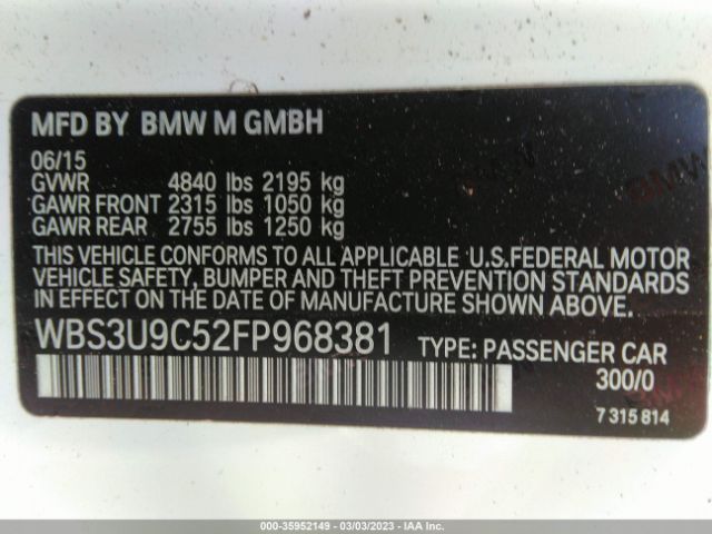WBS3U9C52FP968381 BMW M4