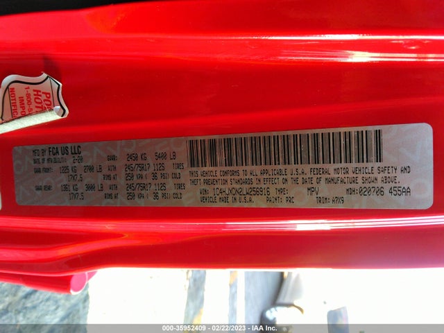 1C4HJXDN2LW256916 Jeep Wrangler Unlimited Sport S