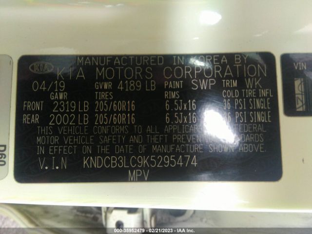 KNDCB3LC9K5295474 KIA NIRO LX