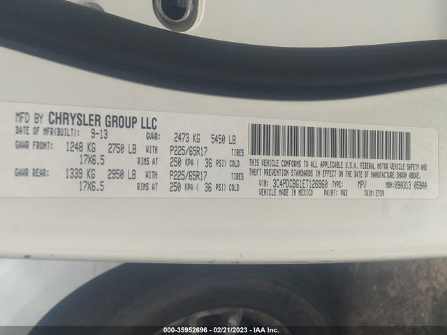 Dodge Journey Sxt 2014 3C4PDCBG1ET126960 Image 9