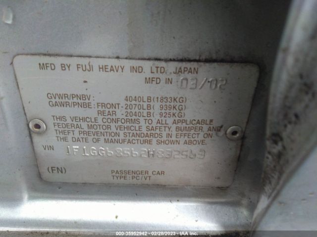 JF1GG68562H832563 Subaru Impreza Wagon Outback Sport