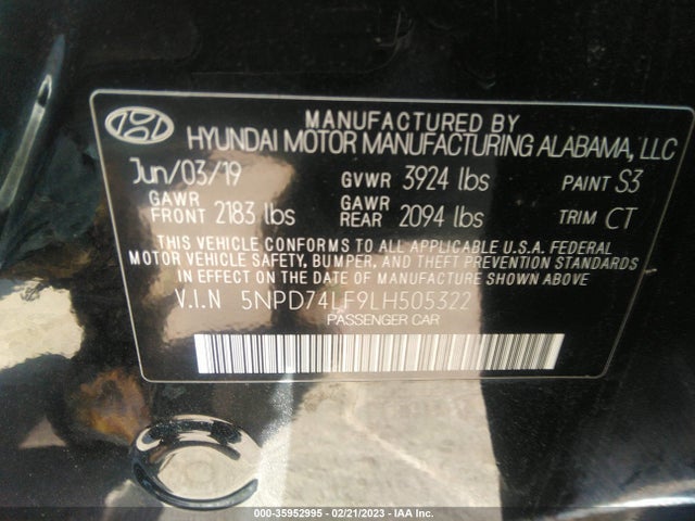 Hyundai ELANTRA SE 2020 5NPD74LF9LH505322 Image 10