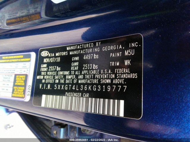 5XXGT4L36KG319777 KIA Optima S