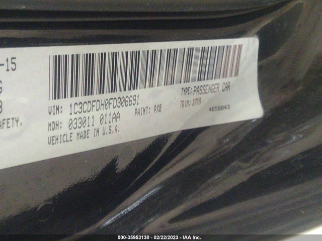 2015 Dodge Dart, VIN: 1C3CDFDH0FD306691