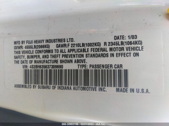 4S3BH635637309690 Subaru Legacy Wagon L