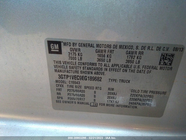 GMC Sierra 1500 Slt 2014 3GTP1VEC9EG189682 Image 9