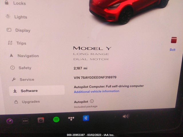 Tesla Model Y Long Range 2022 7SAYGDEE0NF318979 Image 9