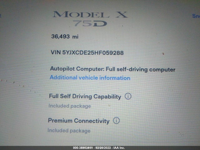 2017 Tesla Model X, VIN: 5YJXCDE25HF059288