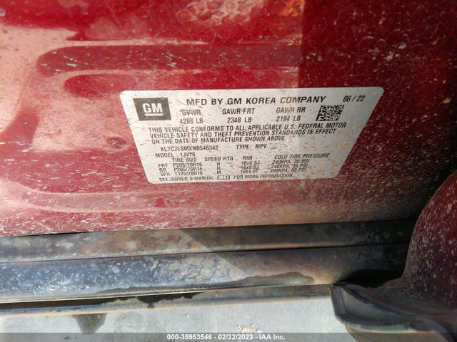 Chevrolet Trax Lt 2022 KL7CJLSMXNB546342 Image 9