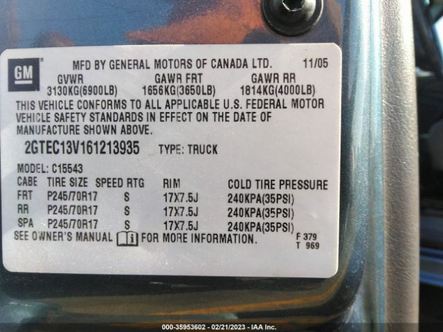 2GTEC13V161213935 GMC Sierra 1500 Sl