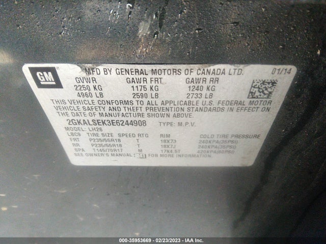 GMC Terrain Slt 2014 2GKALSEK3E6244908 Image 9