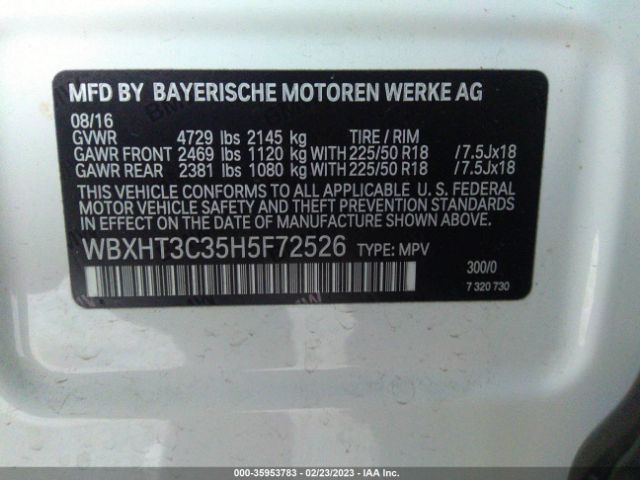 WBXHT3C35H5F72526 BMW X1 Xdrive28i