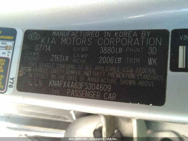 KNAFX4A63F5304609 KIA FORTE LX